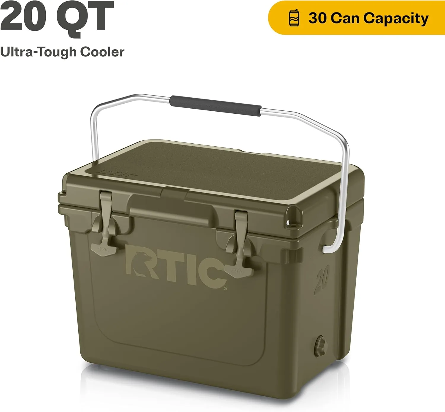 RTIC Ultra-Tough Cooler, Hard Insulated Ice Chest Box for Beach, Drink, Beverage, Camping, Picnic, Fishing, Boat, Barbecue