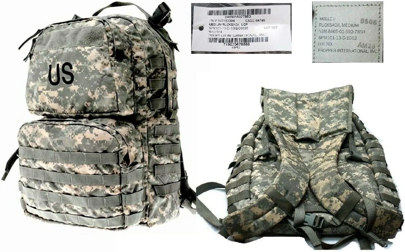 Rucksack Backpack Assembly (ACU), Large & MOLLE II Rucksack Medium OCP BAE 3DAY