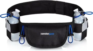 Running Belt for Phone, Hydration Fanny Pack, Black, 2 Bottle Pack