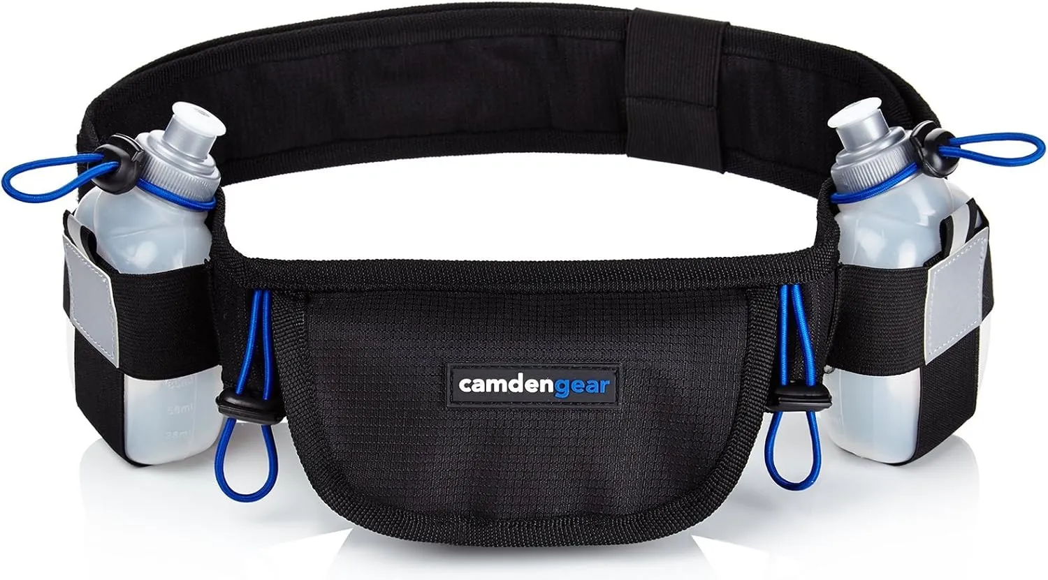 Running Belt for Phone, Hydration Fanny Pack, Black, 2 Bottle Pack