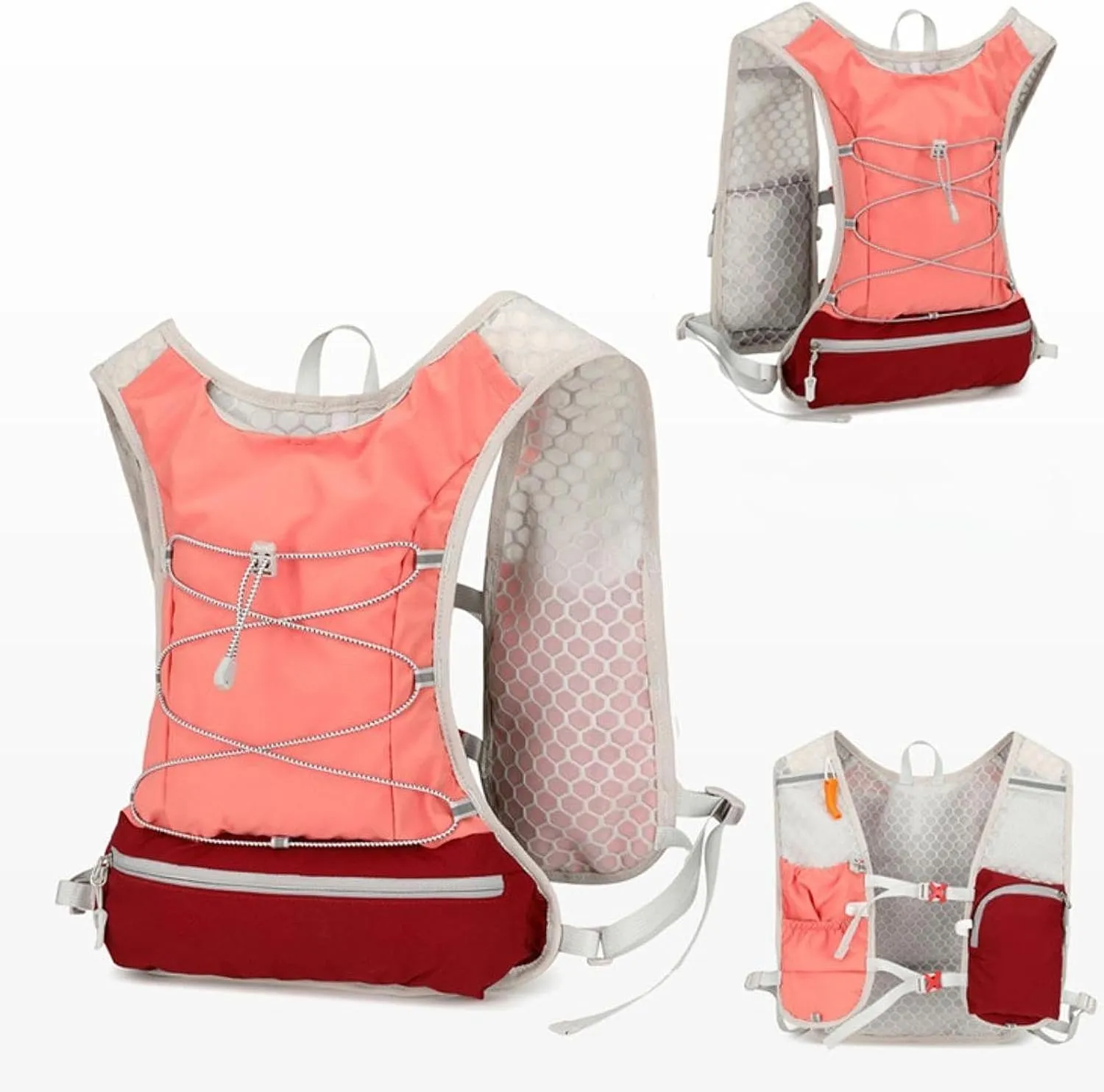 Running Vest for Women Men Outdoor Sports Bag Gear Rucksack Breathable Hydration Vest Water Pack for Climbing Marathoner Race