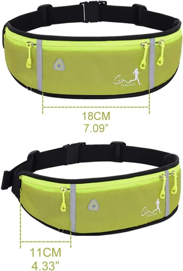 Running Waist Packs Running Bag Belt with Bottle Holder & Reflector for Men & Women Outdoor Walking, Hiking, Fits Maximum 6.5'' Large Smartphones