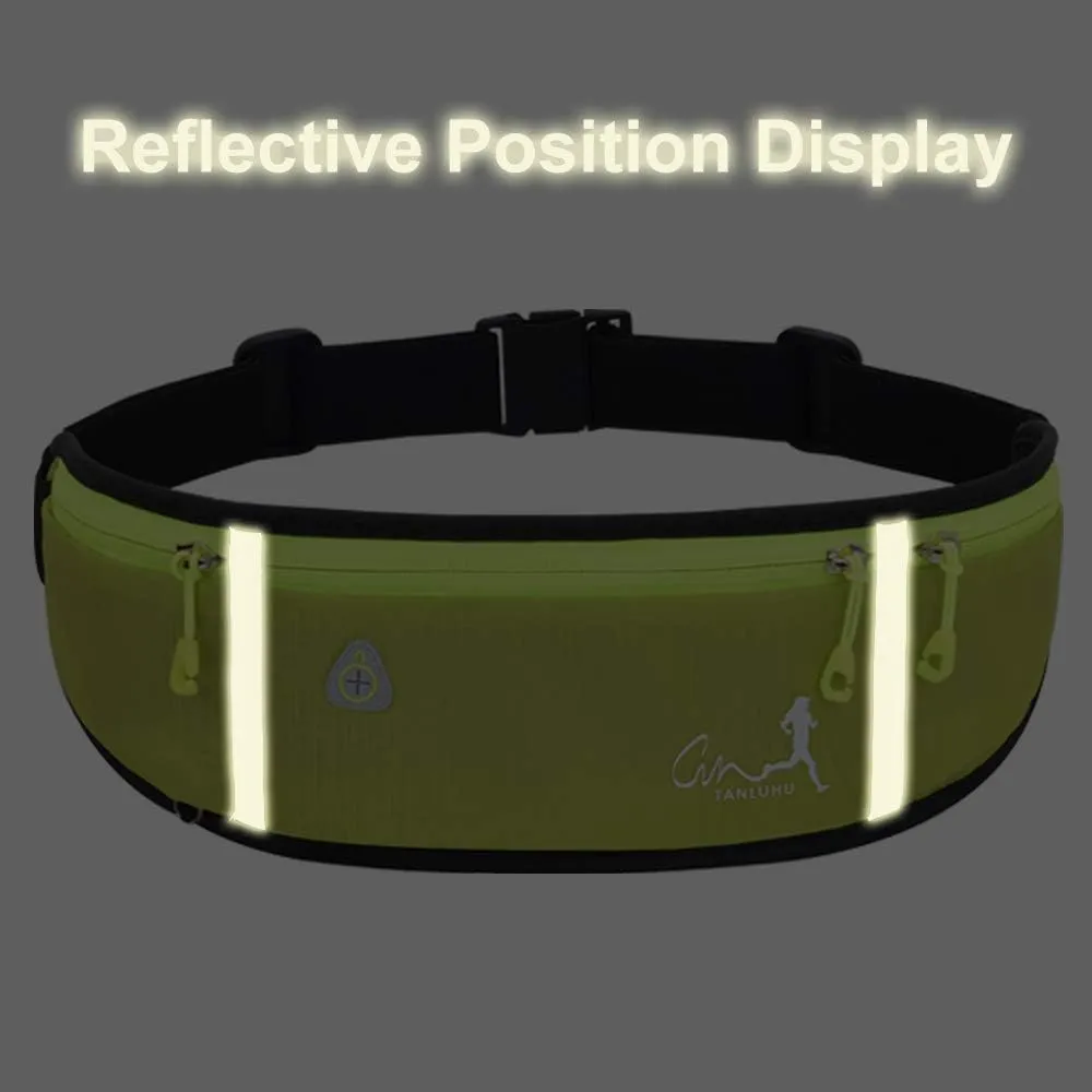 Running Waist Packs Running Bag Belt with Bottle Holder & Reflector for Men & Women Outdoor Walking, Hiking, Fits Maximum 6.5'' Large Smartphones