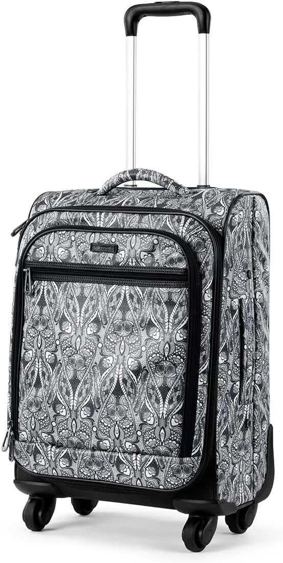 Sakroots Womens Carry-on 22" in Printed Coated Canvas On The Go Carry on 22 roller suitcase, Black & White Soulful Desert, Carry-On 22-Inch US