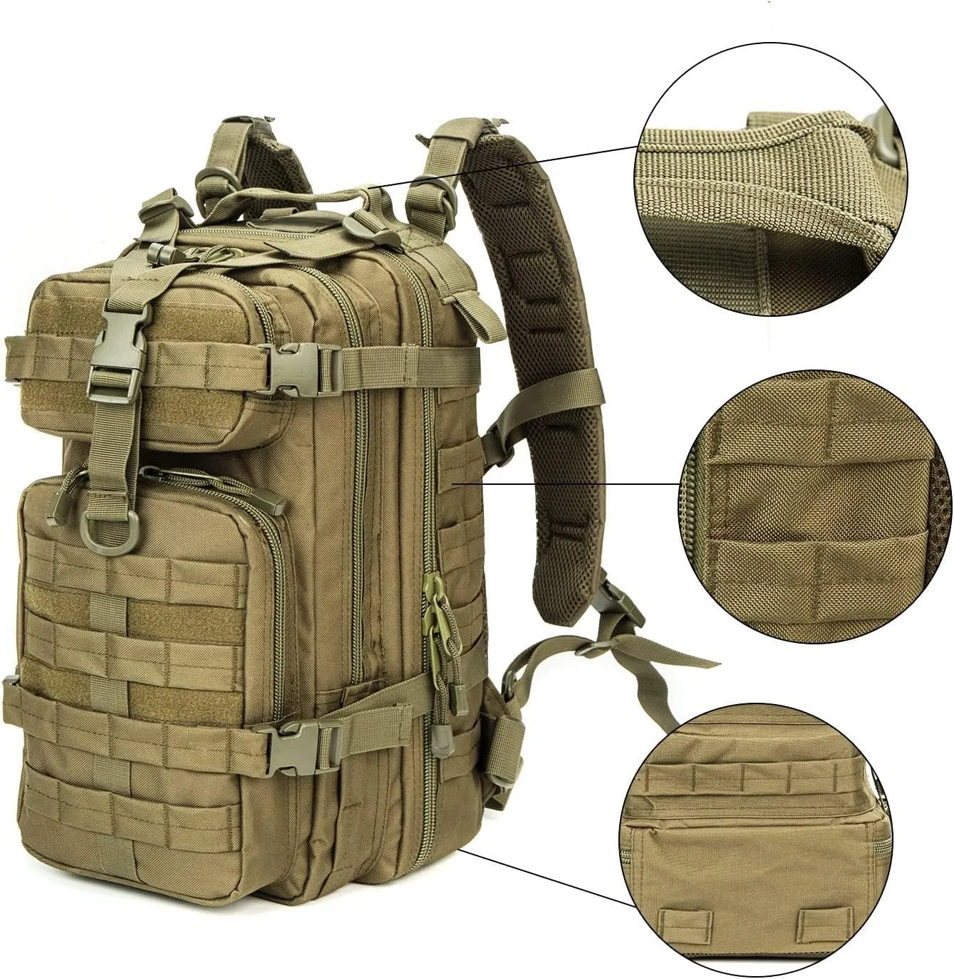 Salute Military Tactical Backpack Army 3 Day Assault Pack Molle Bugout Bag Rucksack (Od Green)