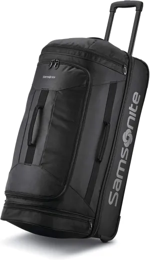 Samsonite Andante 2 Wheeled Duffel Bag – 28-Inch Durable Rolling Luggage with Inline Skate Wheels, Push-Button Handle & Spacious Compartments – Travel-Friendly and Lightweight - All Black