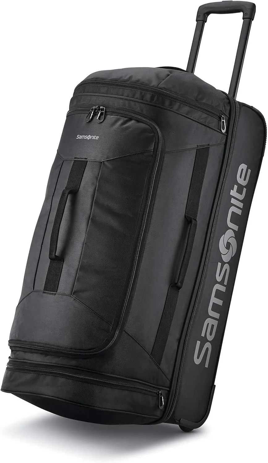 Samsonite Andante 2 Wheeled Duffel Bag – 28-Inch Durable Rolling Luggage with Inline Skate Wheels, Push-Button Handle & Spacious Compartments – Travel-Friendly and Lightweight - All Black