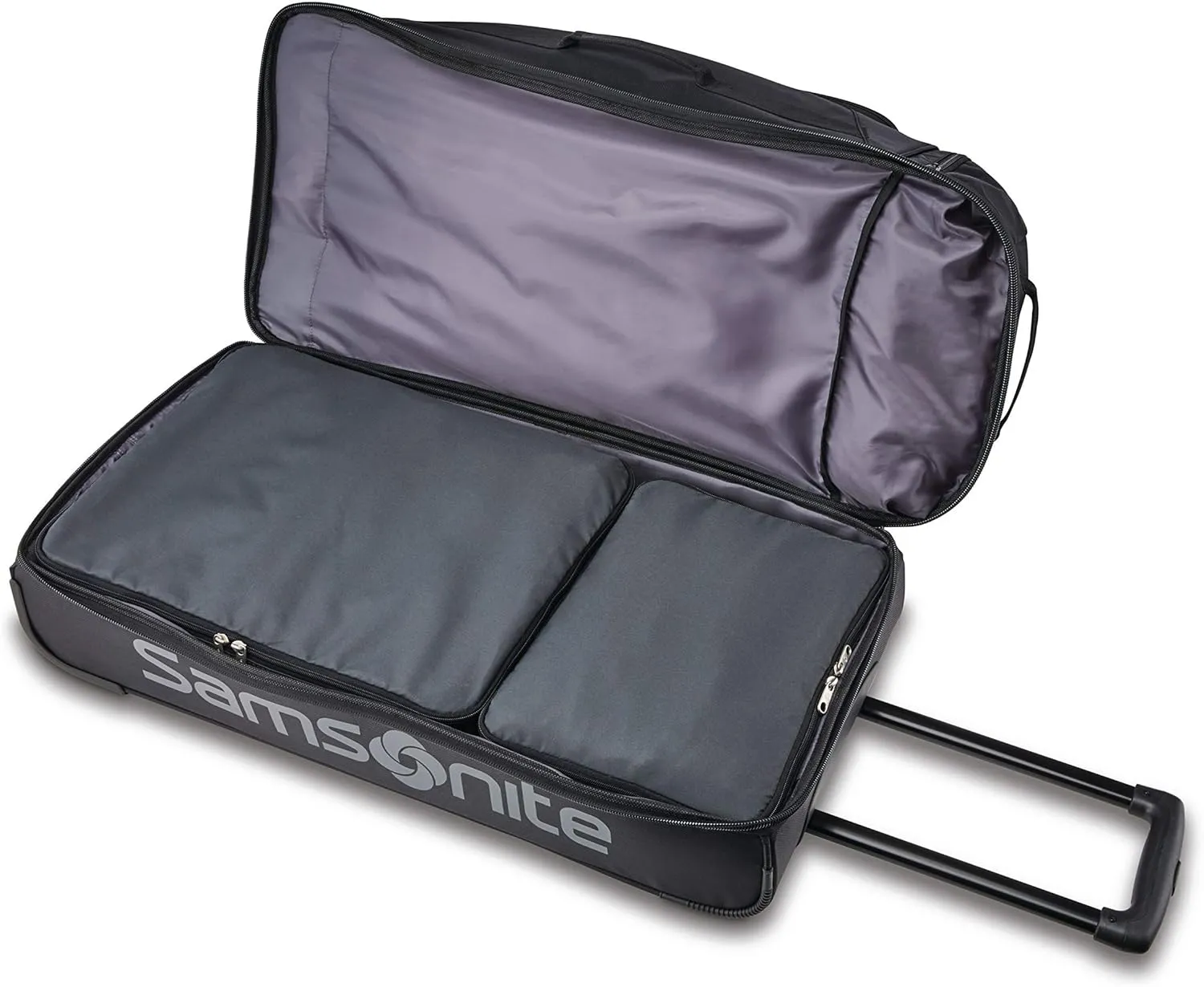 Samsonite Andante 2 Wheeled Duffel Bag – 28-Inch Durable Rolling Luggage with Inline Skate Wheels, Push-Button Handle & Spacious Compartments – Travel-Friendly and Lightweight - All Black