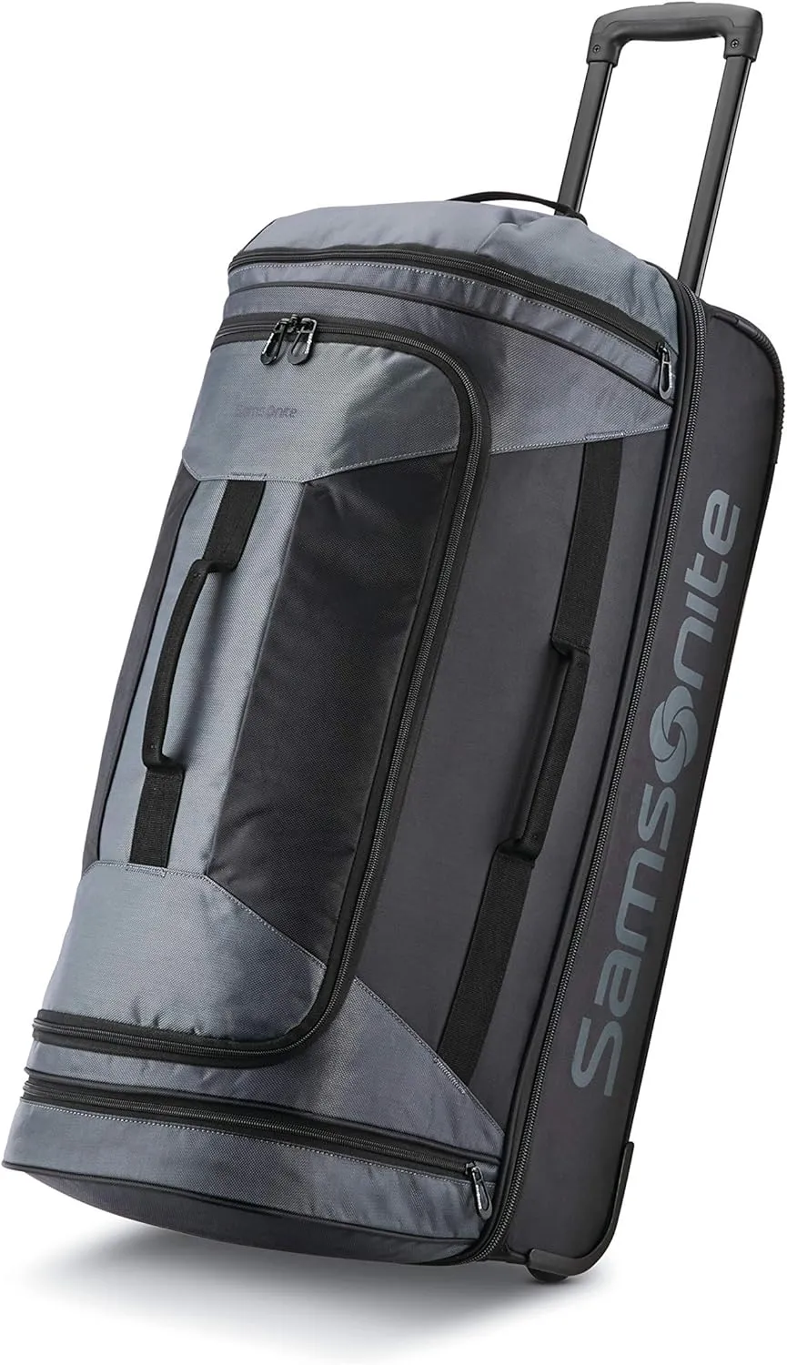 Samsonite Andante 2 Wheeled Duffel Bag – 28-Inch Durable Rolling Luggage with Inline Skate Wheels, Push-Button Handle & Spacious Compartments – Travel-Friendly and Lightweight - Riverrock/Black