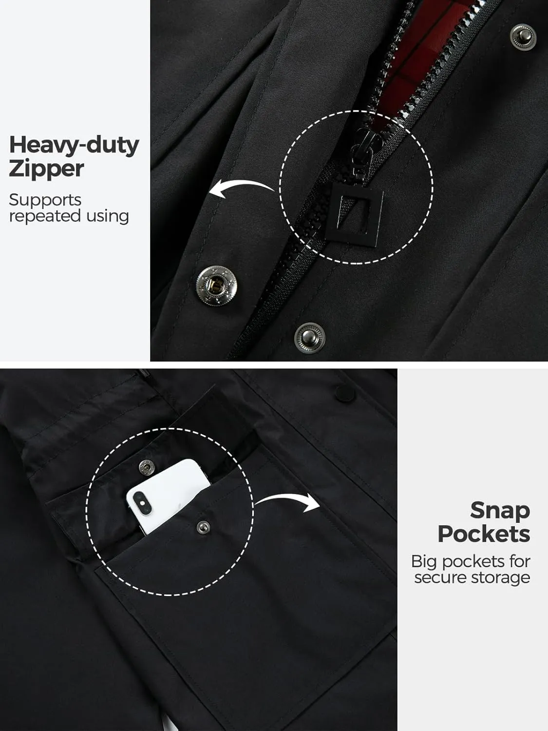 SaphiRose Women's Waterproof Rain Jacket Lightweight Raincoat Hooded Windbreaker Trench Coat