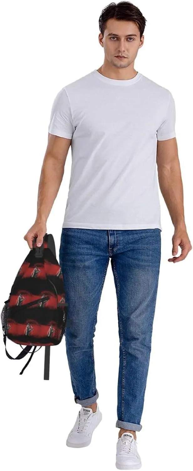 Scary Zombie Hand Coming Out Ground Cross Chest Bag Diagonally Hiking Crossbody Bag Travel Shoulder Daypack Lightweight Sling Backpack Cycling Daypacks Fitness Chest Backpacks