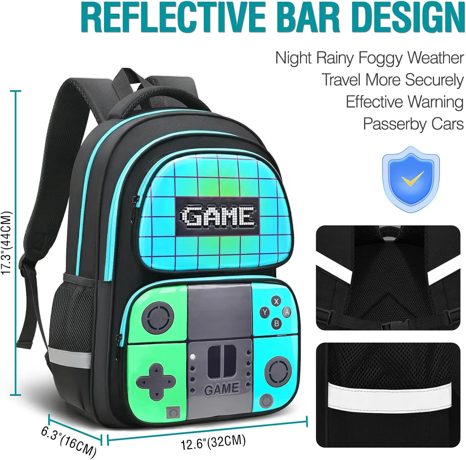 School Backpack For Kids Boys Backpack Set With Lunch Box Pencil Case,Game Schoolbag Children Teens Elementary Middle College Student Bookbag Travel Rucksack Laptop Daypacks