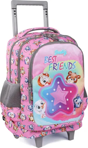 Seastig Kids Rolling Backpack 18in Wheeled Double Handle Backpack with Wheels