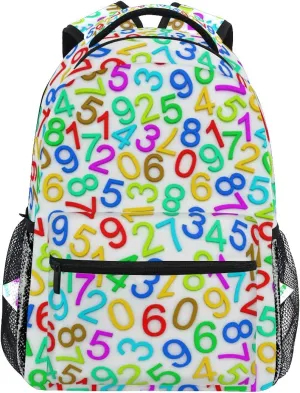 senya Colorful Numbers School Backpack Travel Rucksack Book Bag Laptop Backpack