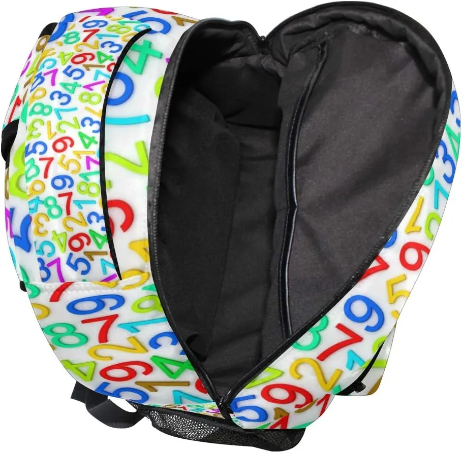 senya Colorful Numbers School Backpack Travel Rucksack Book Bag Laptop Backpack