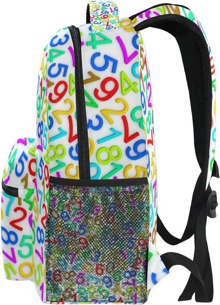 senya Colorful Numbers School Backpack Travel Rucksack Book Bag Laptop Backpack