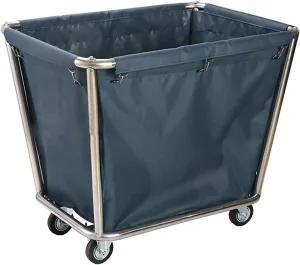 Shelf Movable Trolleys Laundry Sorter Basket Wheeled Trolley Cart With Durable Detachable Fabric Bags 4Ers, For Hotel Laundry Room Bathroom/Brown (Blue)