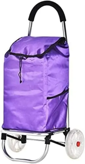 Shopping Trolley Shopping Cart Lightweight Foldable Shopping Cart Trolley Bag Wheeled Heavy Duty Collapsible Grocery Cart Condo Apartment (Color : B)