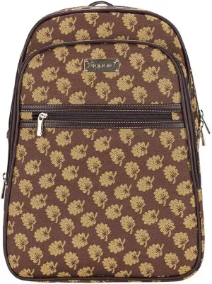 Signare Tapestry Backpack for Women Computer Rucksack Knapsack bookbags for women In Jane Austen's Oak Design (BKPK-JANE)
