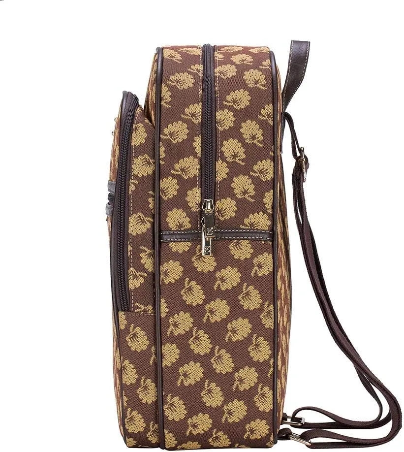 Signare Tapestry Backpack for Women Computer Rucksack Knapsack bookbags for women In Jane Austen's Oak Design (BKPK-JANE)