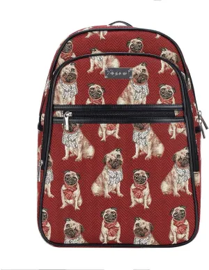 Signare Tapestry Backpack for Women Computer Rucksack Knapsack bookbags for women In Pug Dog Design (BKPK-PUG)
