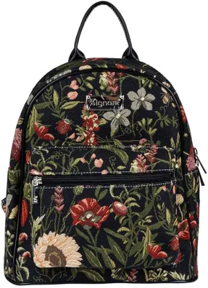 Signare Tapestry Women Backpack Rucksack Casual Daypack Morning Garden Black (DAPK-MGDBK)