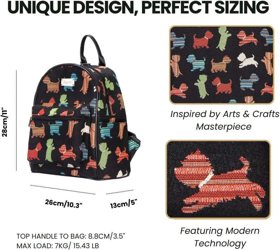 Signare Tapestry Women Backpack Rucksack Casual Daypack Puppy Dog (DAPK-PUPPY)