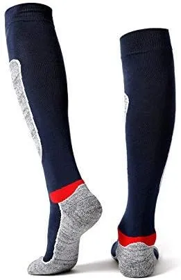 Ski and Snowboard Sock, Knee-High Performance Warm Skiing Socks，Padded Protection, Absorbs Shock, Ventilation Channels