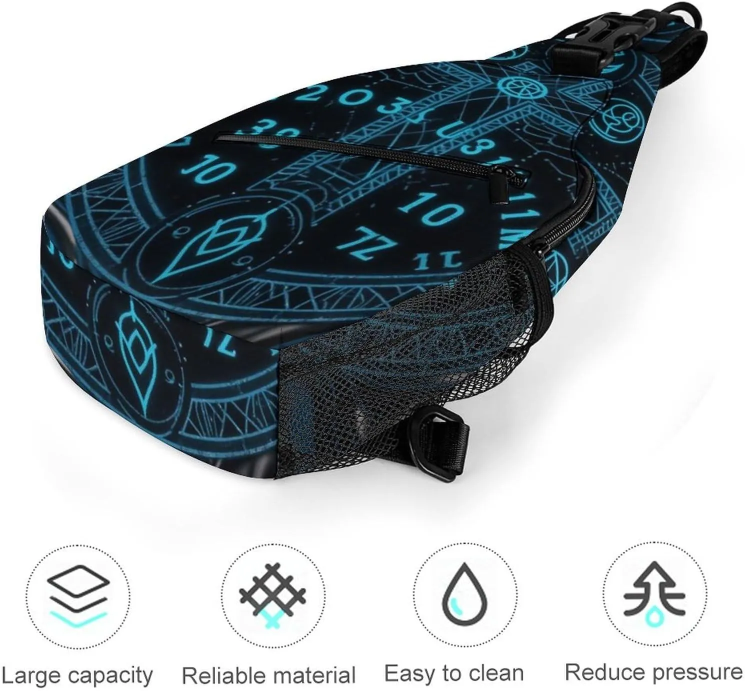 Sling Bag Backpack for Men Women Multipurpose Anti-Theft Satchel Bookbags Travel Rucksack Daypack Bookbag, Magic Spirit Board Witch Art Shoulder Crossbody Bag Chest Pack