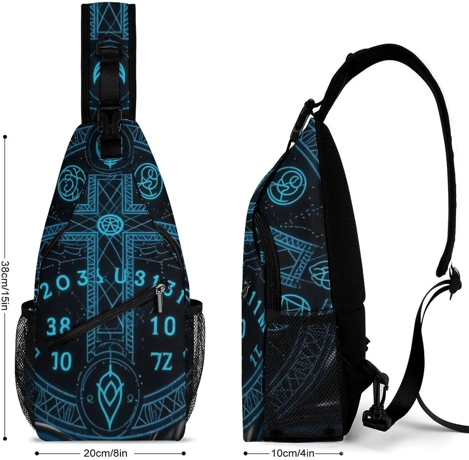 Sling Bag Backpack for Men Women Multipurpose Anti-Theft Satchel Bookbags Travel Rucksack Daypack Bookbag, Magic Spirit Board Witch Art Shoulder Crossbody Bag Chest Pack