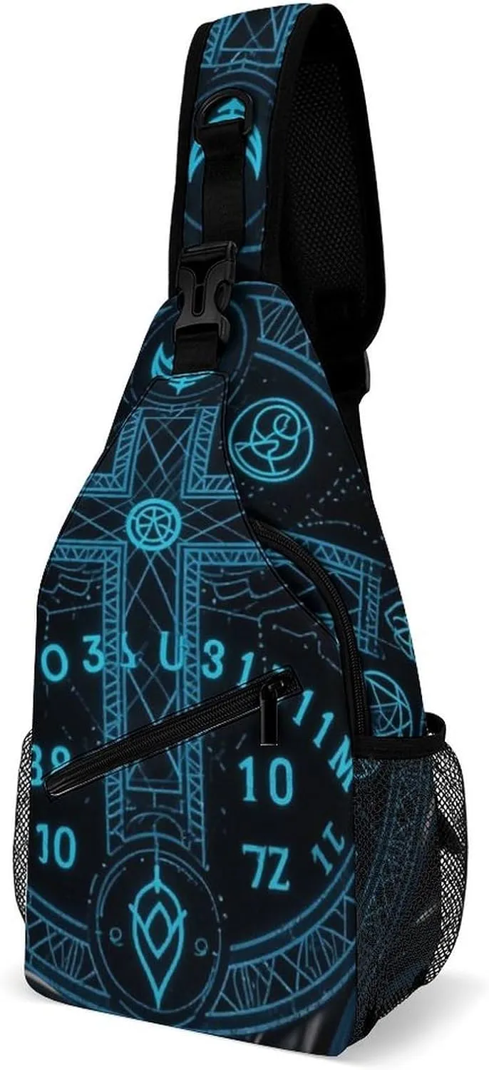 Sling Bag Backpack for Men Women Multipurpose Anti-Theft Satchel Bookbags Travel Rucksack Daypack Bookbag, Magic Spirit Board Witch Art Shoulder Crossbody Bag Chest Pack