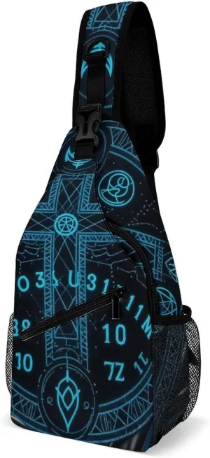 Sling Bag Backpack for Men Women Multipurpose Anti-Theft Satchel Bookbags Travel Rucksack Daypack Bookbag, Magic Spirit Board Witch Art Shoulder Crossbody Bag Chest Pack