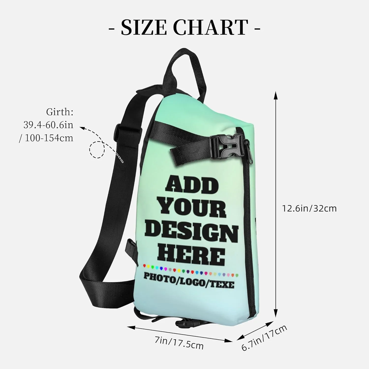 Sling Bag Custom bag Personalized Shoulder Daypacks Crossbody Bags Optional Color Add Your Name Logo Text or Image Here