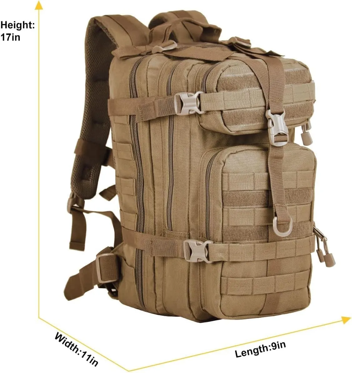 Small 30L Assault Backpack Military Tactical Backpack Tactical Bag for Outdoor Hiking Camping Travel (Coyote)