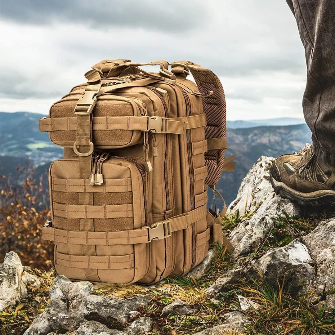 Small 30L Assault Backpack Military Tactical Backpack Tactical Bag for Outdoor Hiking Camping Travel (Coyote)