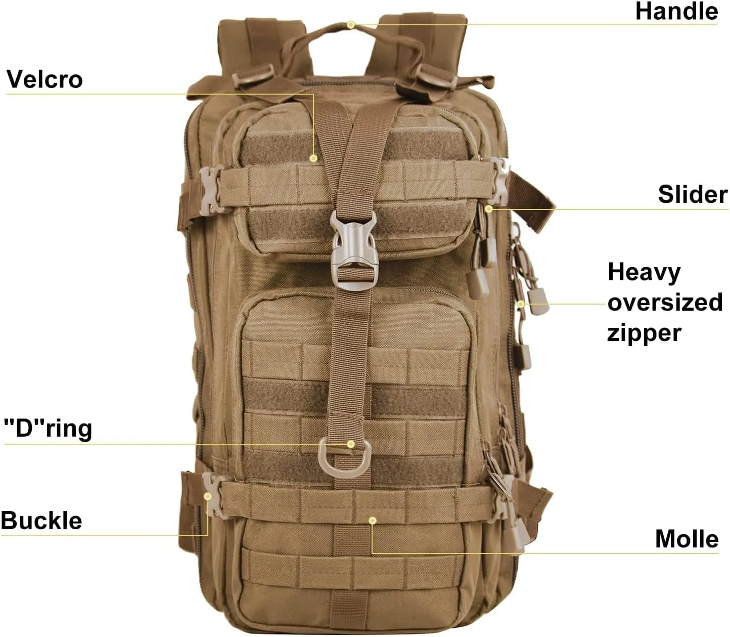Small 30L Assault Backpack Military Tactical Backpack Tactical Bag for Outdoor Hiking Camping Travel (Coyote)