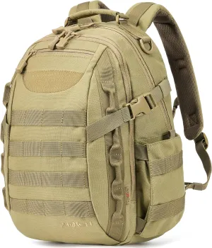 Small Tactical Military Backpack Day Assault Pack Edc Army Daypack Survival Molle Rucksack Bugout Emergency Go Bag 21L (Tan)