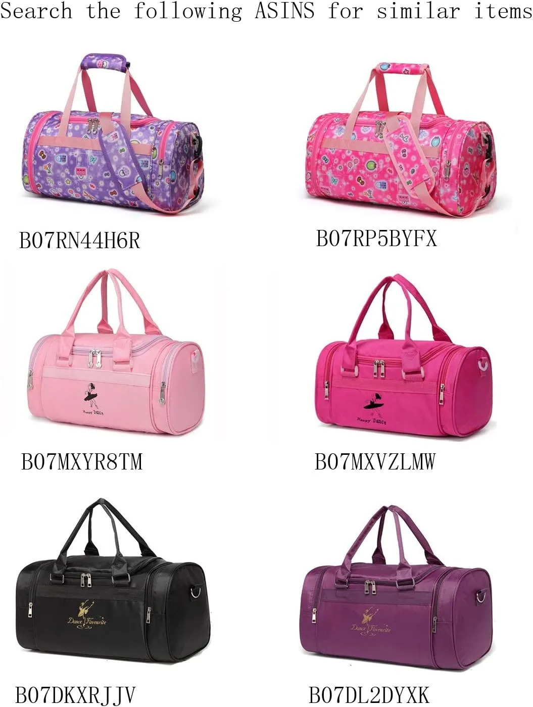 Small/Large Dance Duffle Bag For Girls Sport Gym Bags For Women Yoga Bag (Large, Purple)