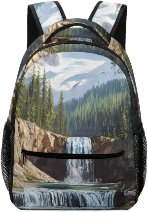 Snow Mountain Melt River Fashion Backpack with Little Whistle Shoulders Daypacks Lightweight Laptop Bag Travel Gear