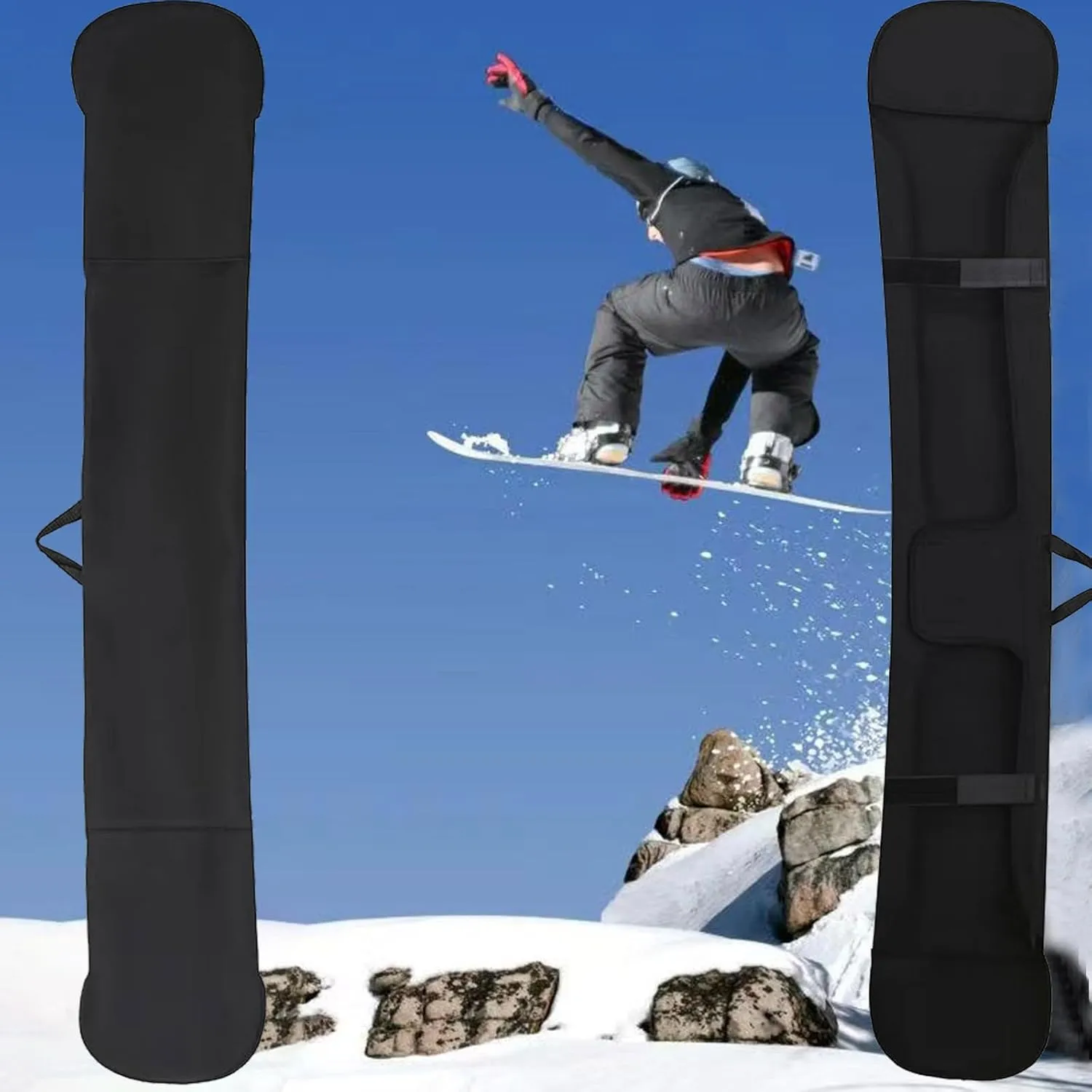 Snowboard Bag Padded Snowboard Ski Travel Bag with Adjustable Shoulder Strap and Pockets for Store & Transport Snowboard