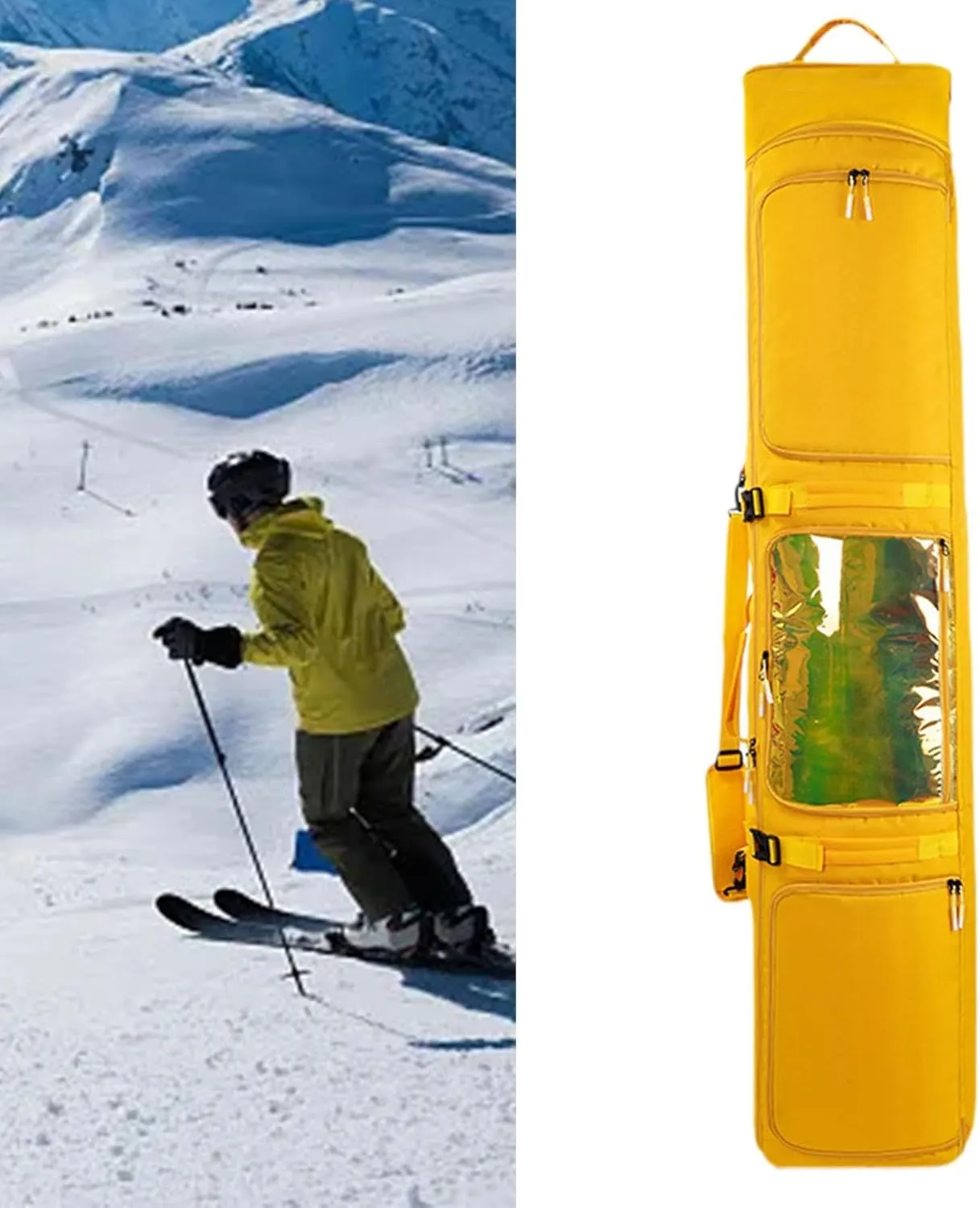 Snowboard Bag Ski Bag Wheeled Carrier Bag for Men Women Protective Ski Gear Bag Snowboard Backpack for Outdoor Winter Sports