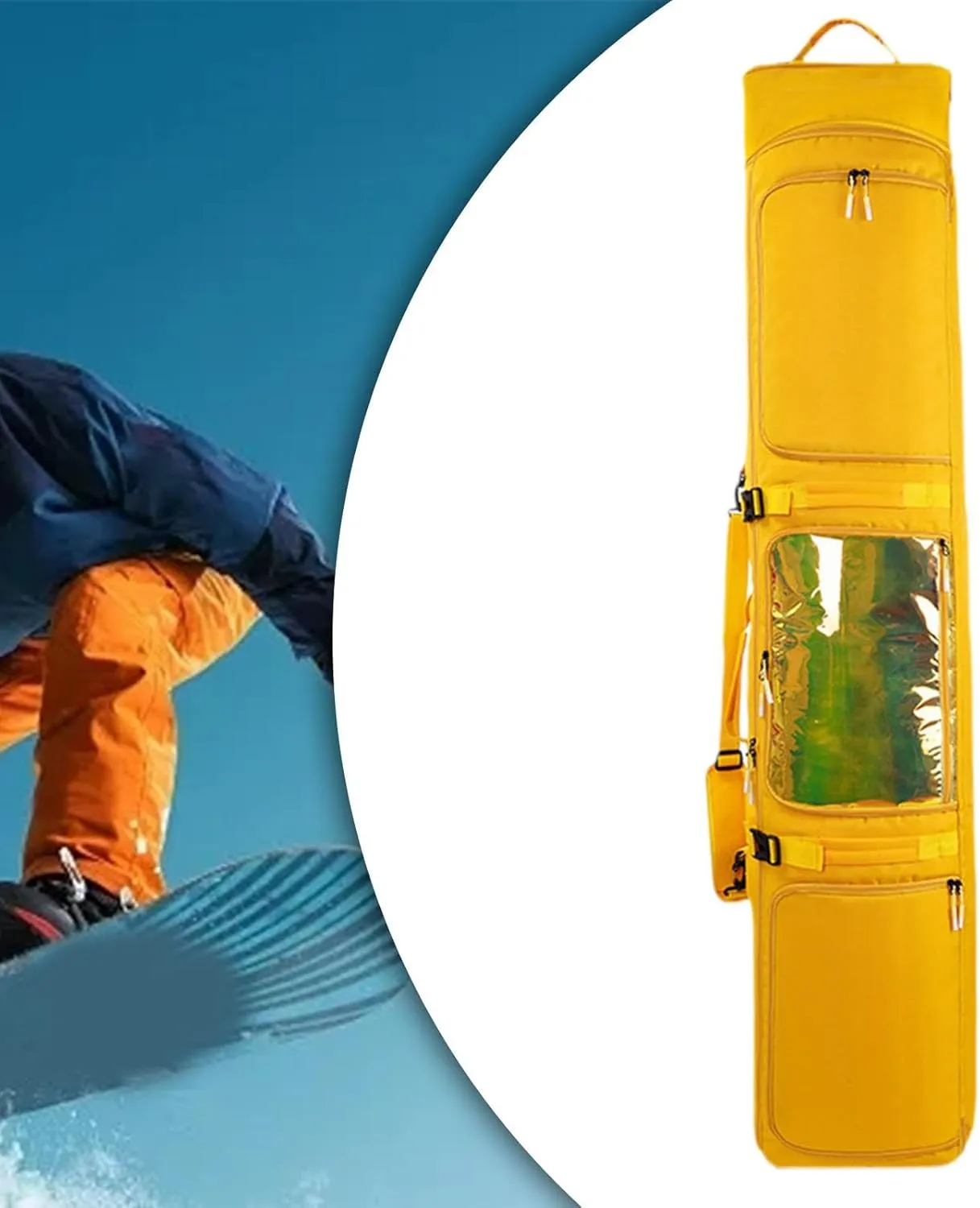 Snowboard Bag Ski Bag Wheeled Carrier Bag for Men Women Protective Ski Gear Bag Snowboard Backpack for Outdoor Winter Sports