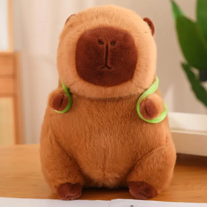 Soft Capybara with Practical Turtle Rucksack