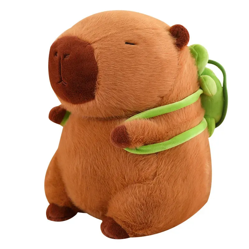Soft Capybara with Practical Turtle Rucksack