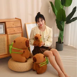 Soft Capybara with Practical Turtle Rucksack