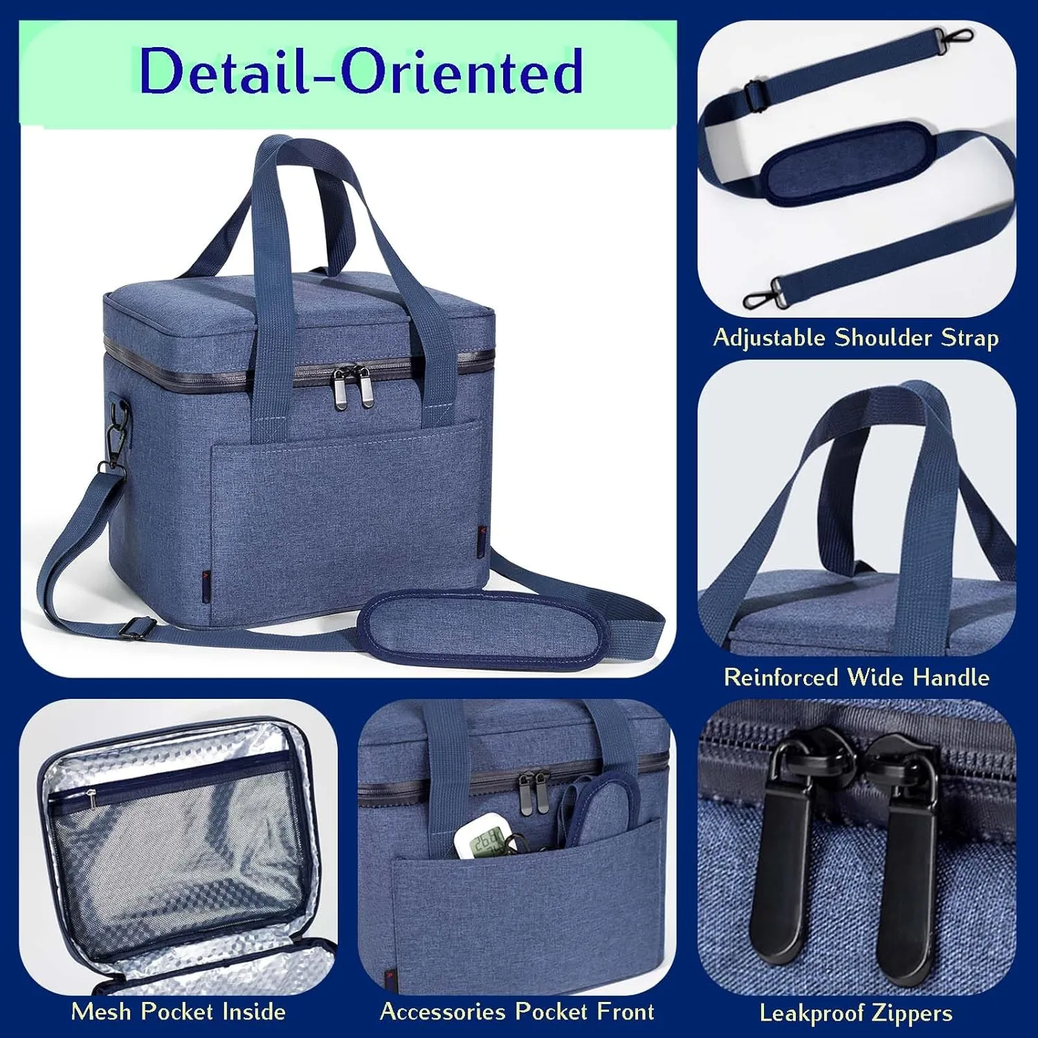 Soft Cooler Bag 24/20 Cans Collapsible Medium 18qt/17L/12in Large Lunch Bag Insulated Ice Chest Leakproof for Travel Car Beach Camping