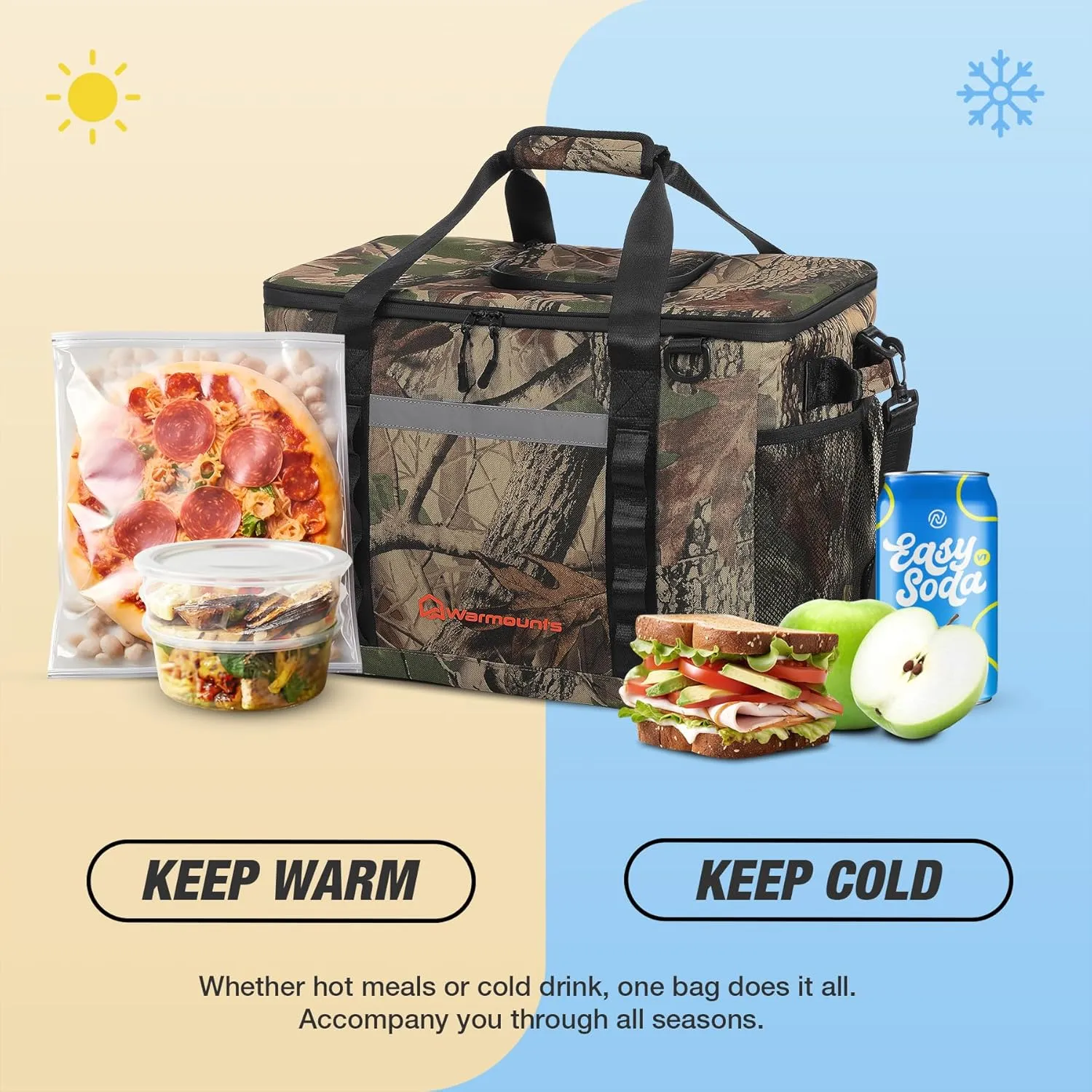 Soft Cooler Bag Insulated Leakproof 48/75 Cans Collapsible w/Insulating Cover&Leakproof PVC Bag, Large Travel Cooler, Soft Sided Coolers for Picnic, Camping, Beach, Trip