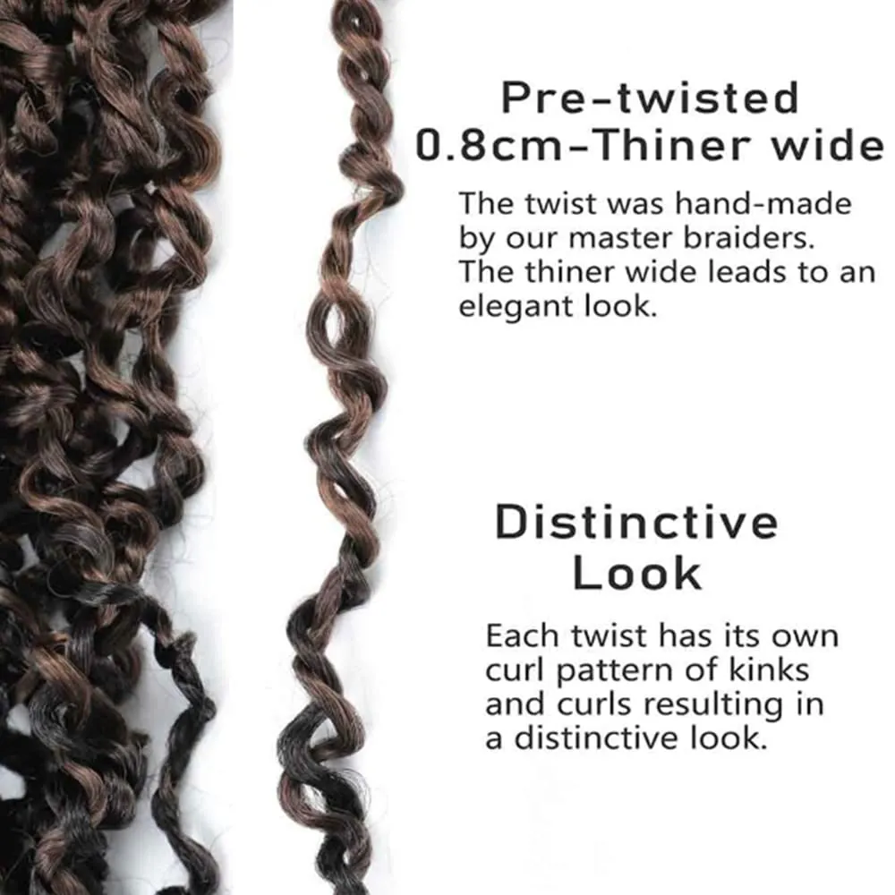 SOKU Mini Passion Twist Crochet Hair 20" - 8 Packs Pre Twisted Senegalese Yanky Twist Crochet Hair Bey-Blonde Pre-looped Synthetic Dreadlocks Bohemian Locs for Black Women