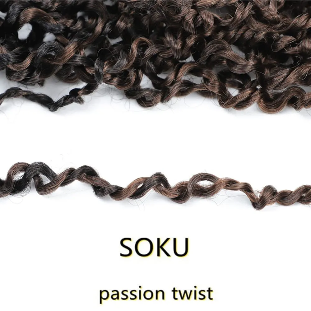 SOKU Mini Passion Twist Crochet Hair 20" - 8 Packs Pre Twisted Senegalese Yanky Twist Crochet Hair Bey-Blonde Pre-looped Synthetic Dreadlocks Bohemian Locs for Black Women