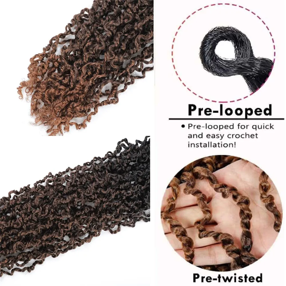 SOKU Mini Passion Twist Crochet Hair 20" - 8 Packs Pre Twisted Senegalese Yanky Twist Crochet Hair Bey-Blonde Pre-looped Synthetic Dreadlocks Bohemian Locs for Black Women